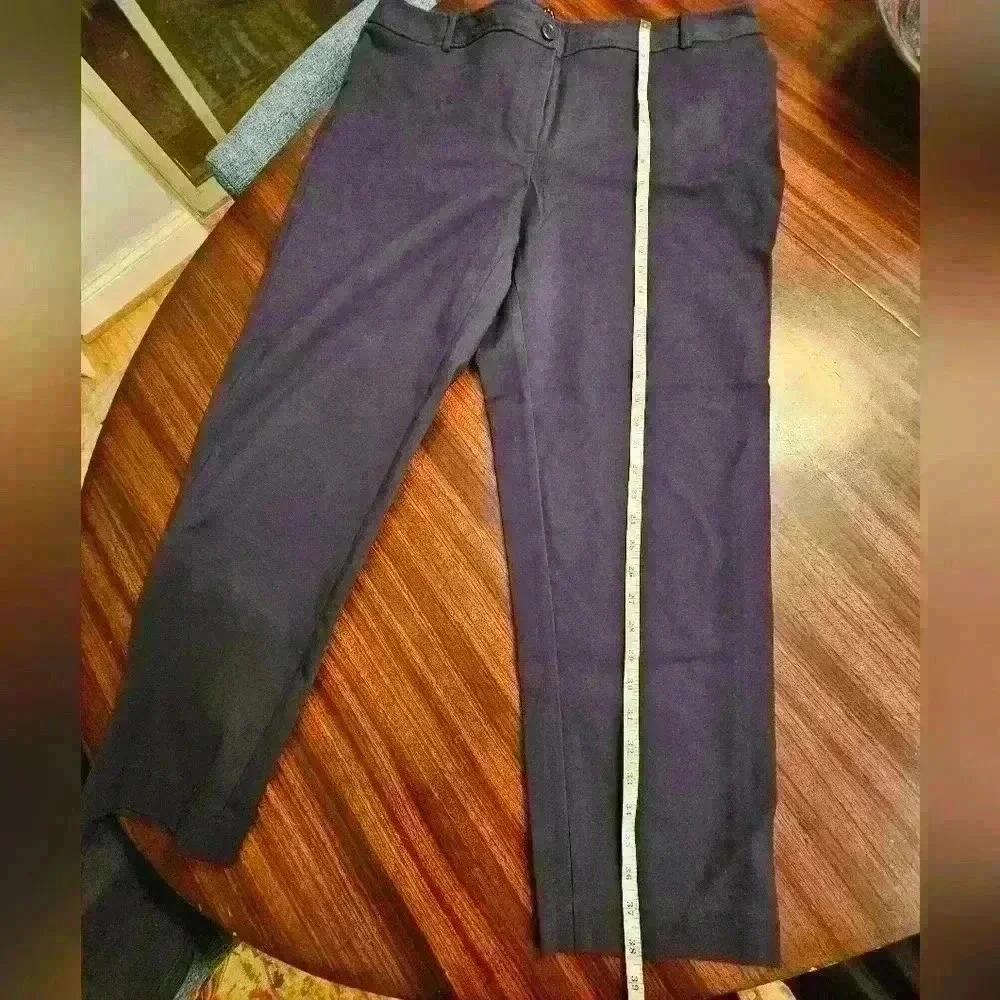 Talbots Navy Blue Hampshire Ankle Flat Front High-Waist Pants Plus 18W EUC